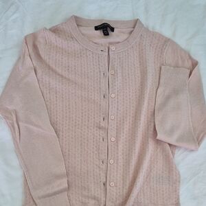Banana Republic Factory Light Blush Pink Button-Up Cardigan